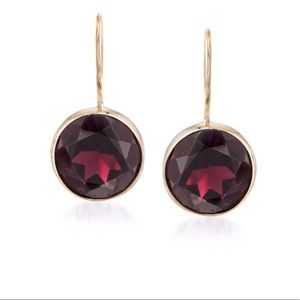 BRAND NEW Garnet 14k Drop Earrings